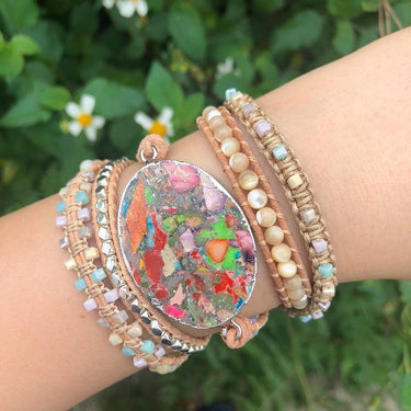 Fancy Prosperity Ocean Jade Wrap Bracelet-Your Soul Place